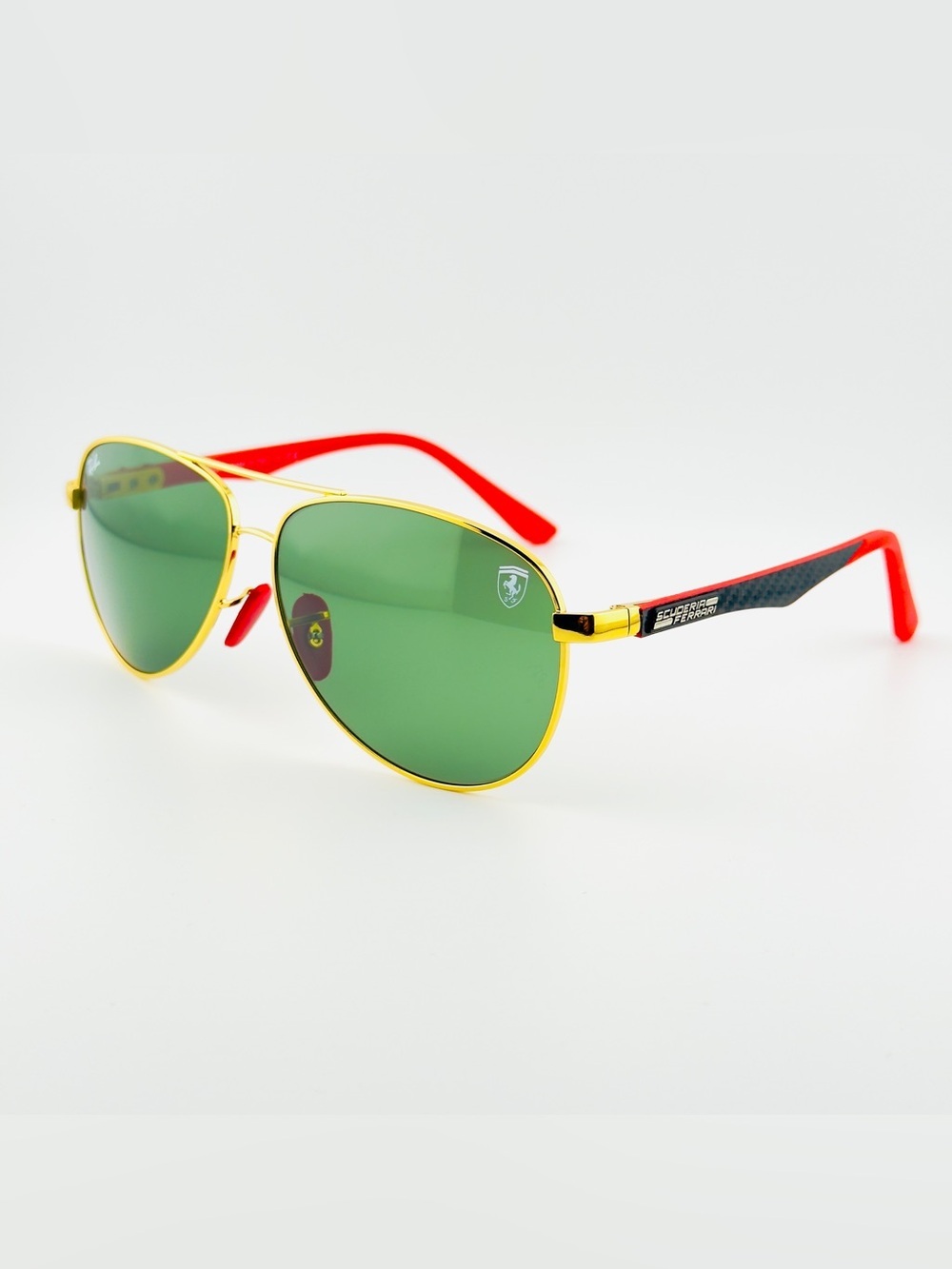 Ray-Ban Scuderia Ferrari Sunglasses RB8313M Gold Frame Brown Gradient Lenses - Picture 8 of 15
